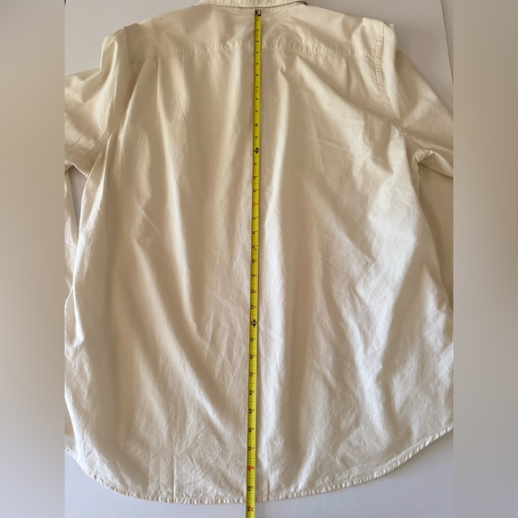 Buck Mason Men’s XXL Off White Draped Twill One Pocket Long Sleeve Shirt Cotton - Picture 9 of 11
